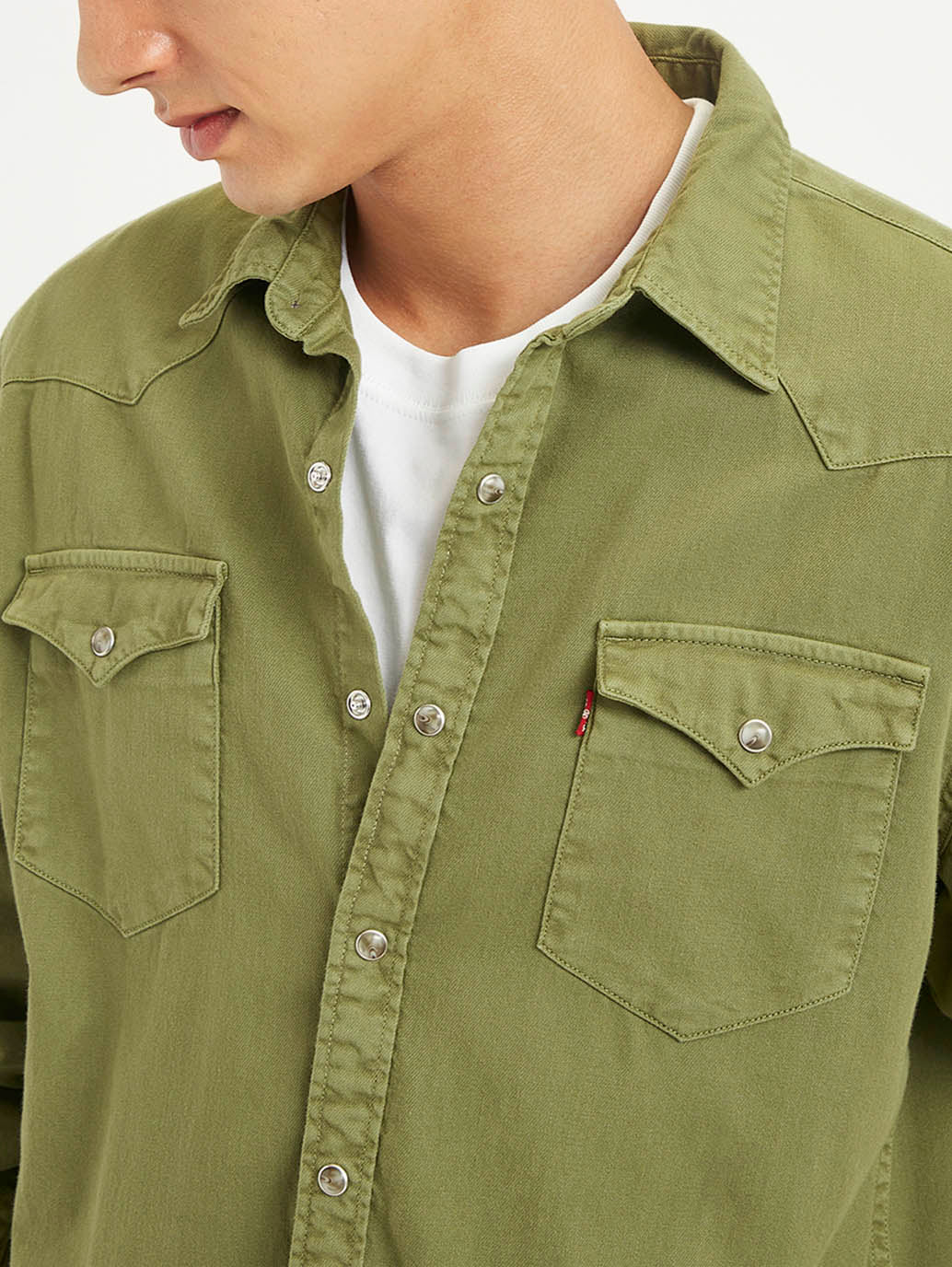 Men's Solid Slim Fit Denim Shirt - Image 5