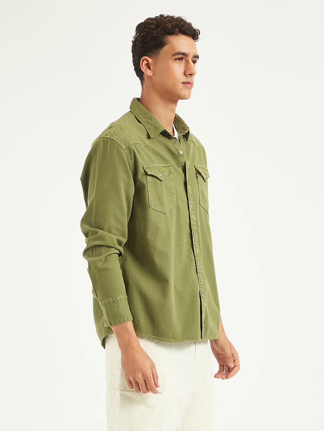 Men's Solid Slim Fit Denim Shirt - Image 6