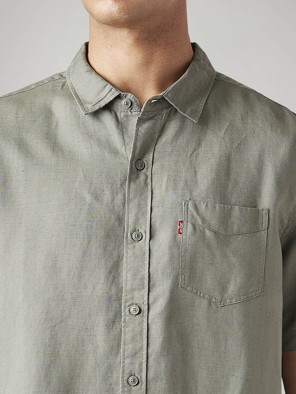 Men's Solid Slim Fit Linen Shirt - Image 3
