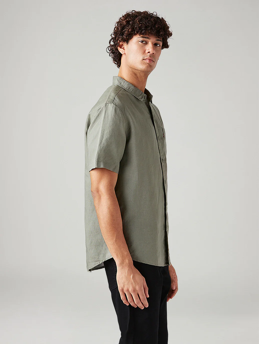 Men's Solid Slim Fit Linen Shirt - Image 4