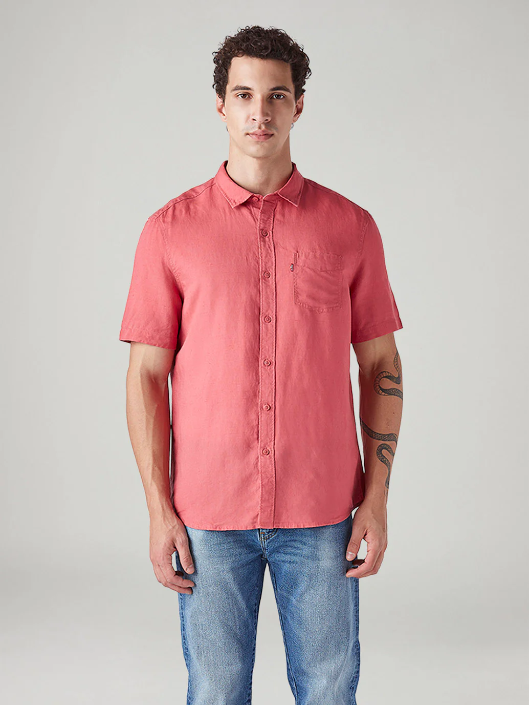 Men's Solid Slim Fit Linen Shirt - Image 2