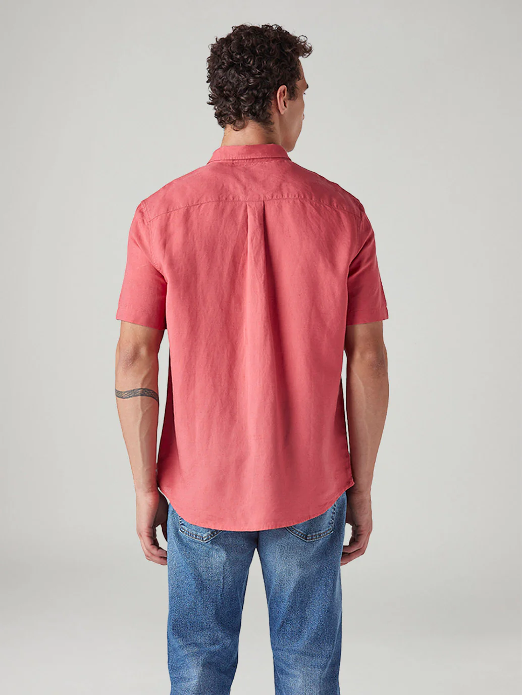 Men's Solid Slim Fit Linen Shirt - Image 3
