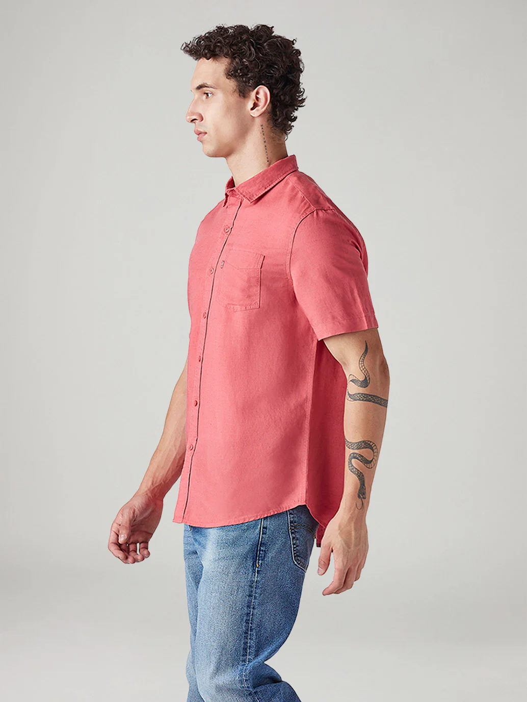 Men's Solid Slim Fit Linen Shirt - Image 5