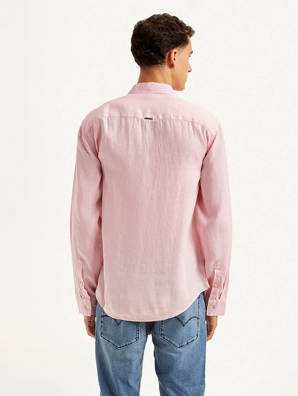 Men's Redloop Solid Slim Fit Linen Shirt - Image 4