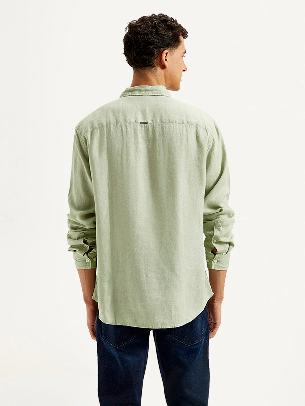 Men's Redloop Solid Slim Fit Linen Shirt - Image 3
