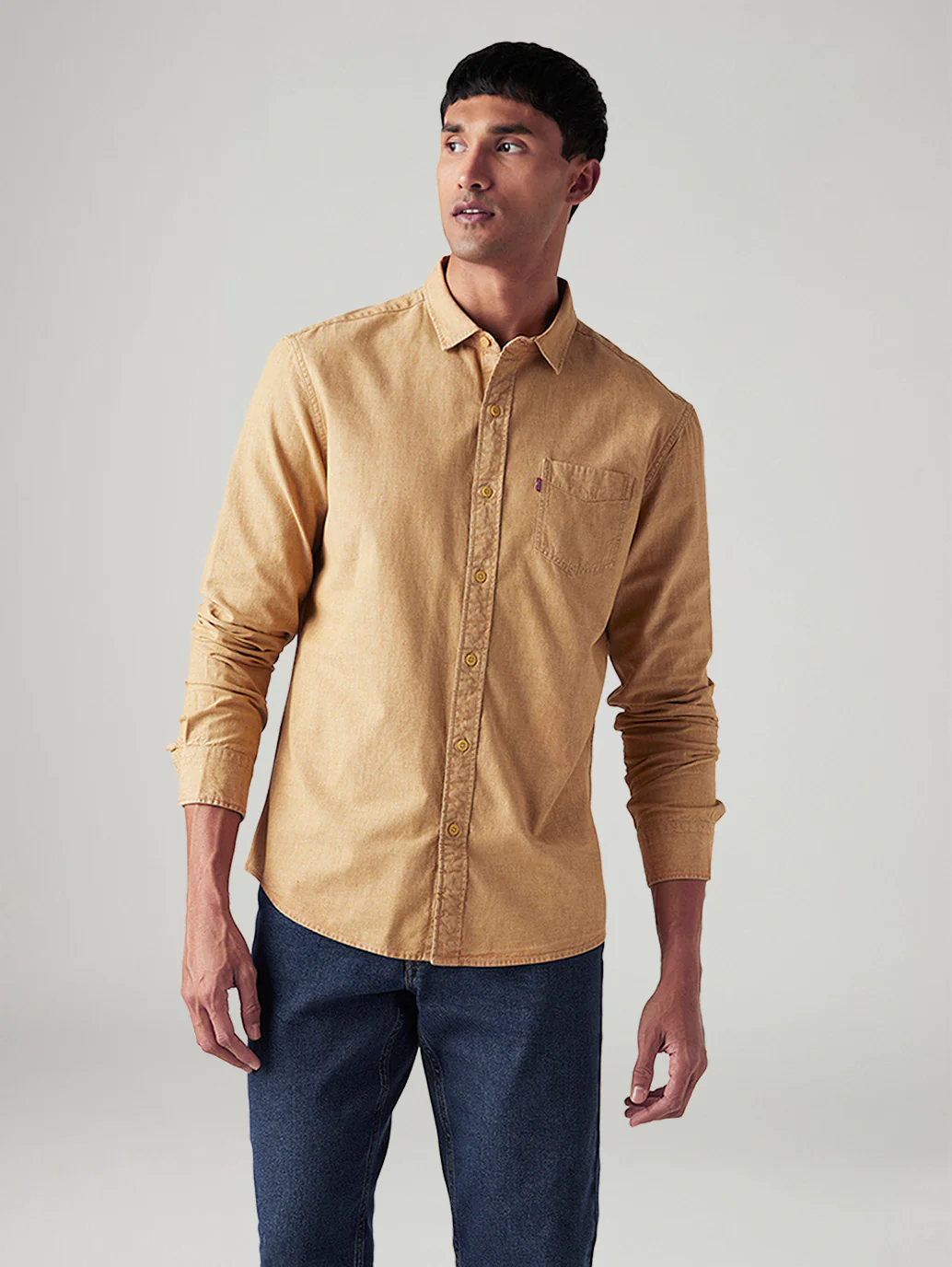 Men's Solid Slim Fit Overdyed Shirt - Image 2