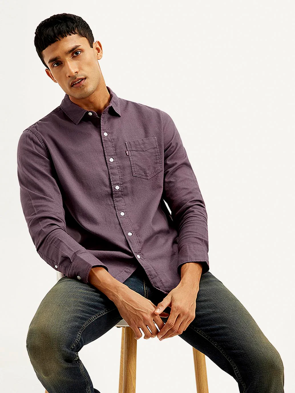 Men's Solid Slim Fit Oxford Shirt