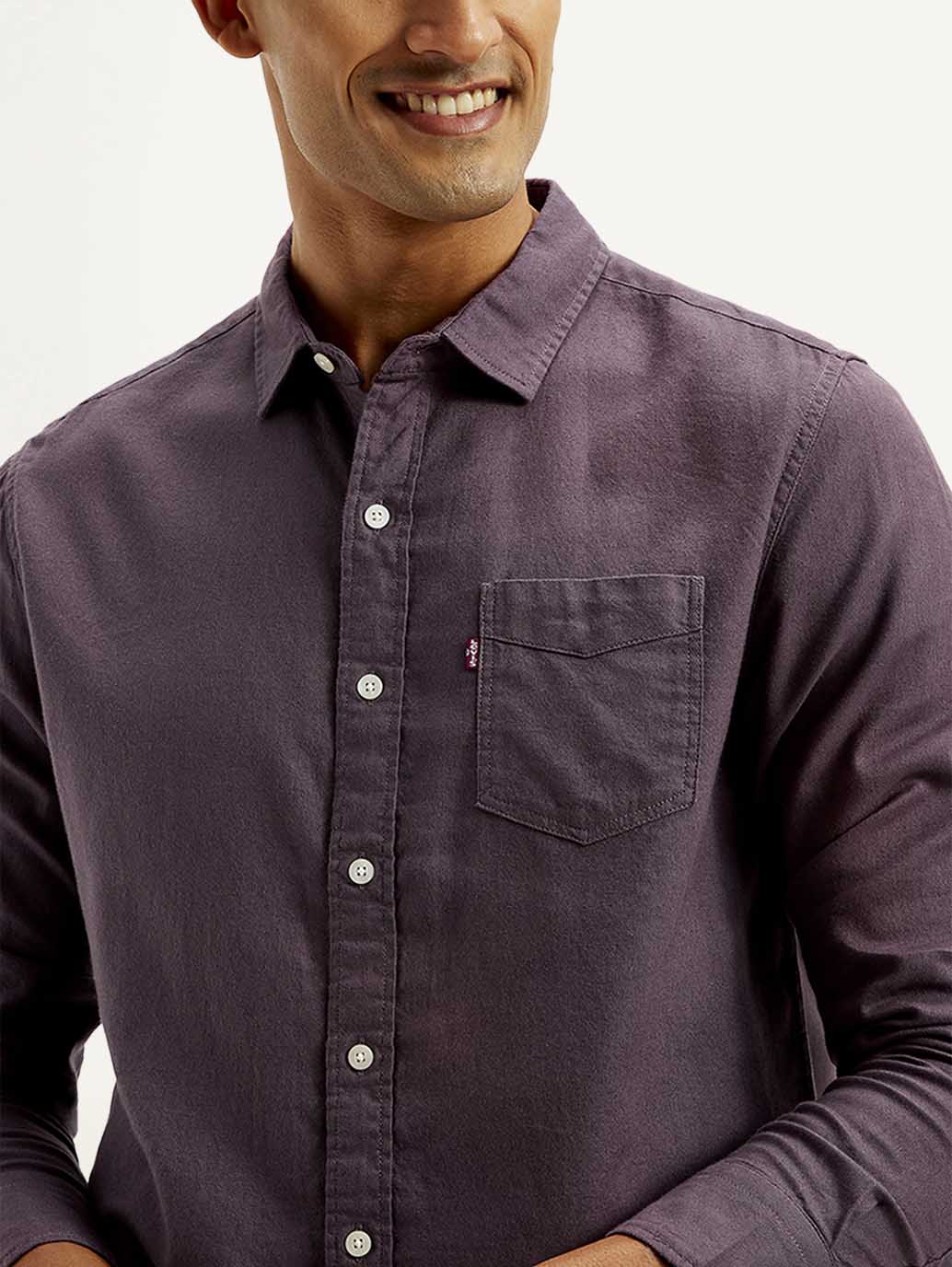 Men's Solid Slim Fit Oxford Shirt - Image 4