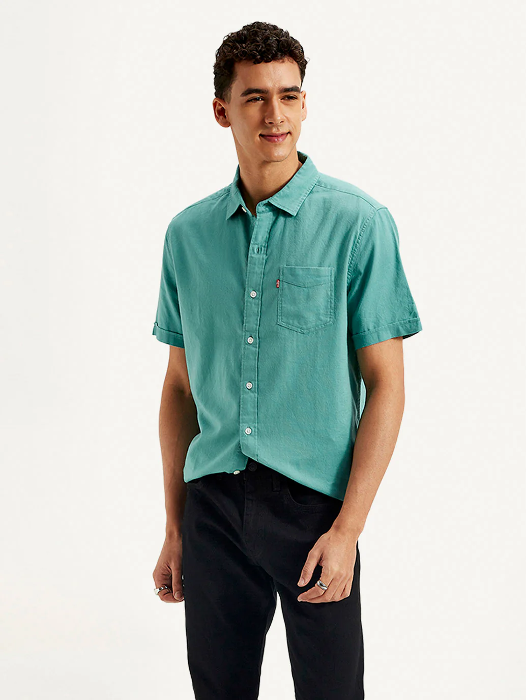 Men's Solid Slim Fit Oxford Shirt - Image 2