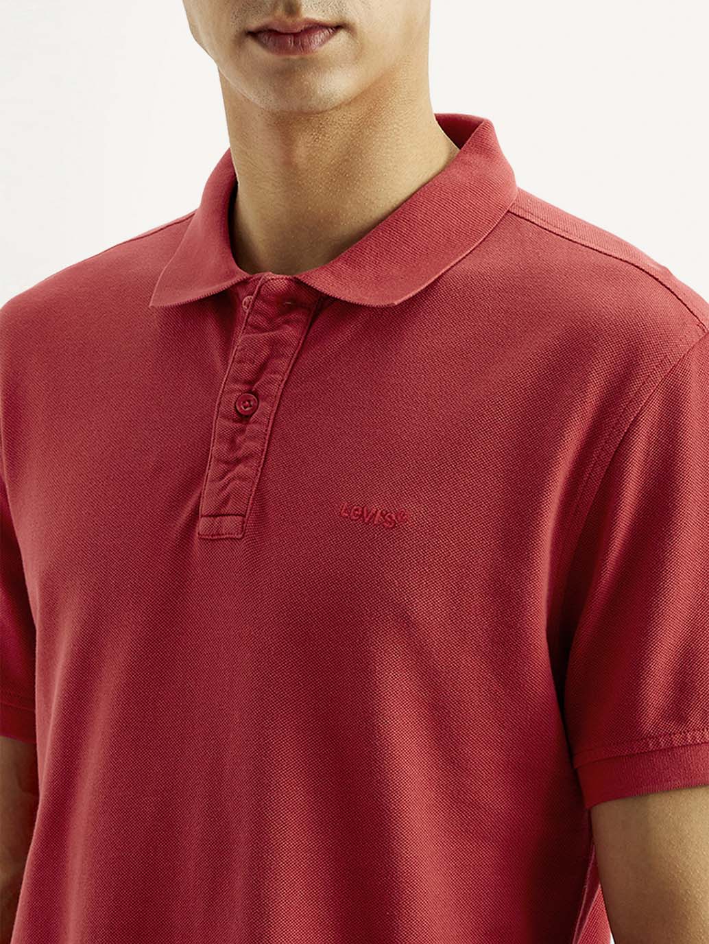Men's Solid Overdyed Slim Fit Polo T-shirt - Image 5