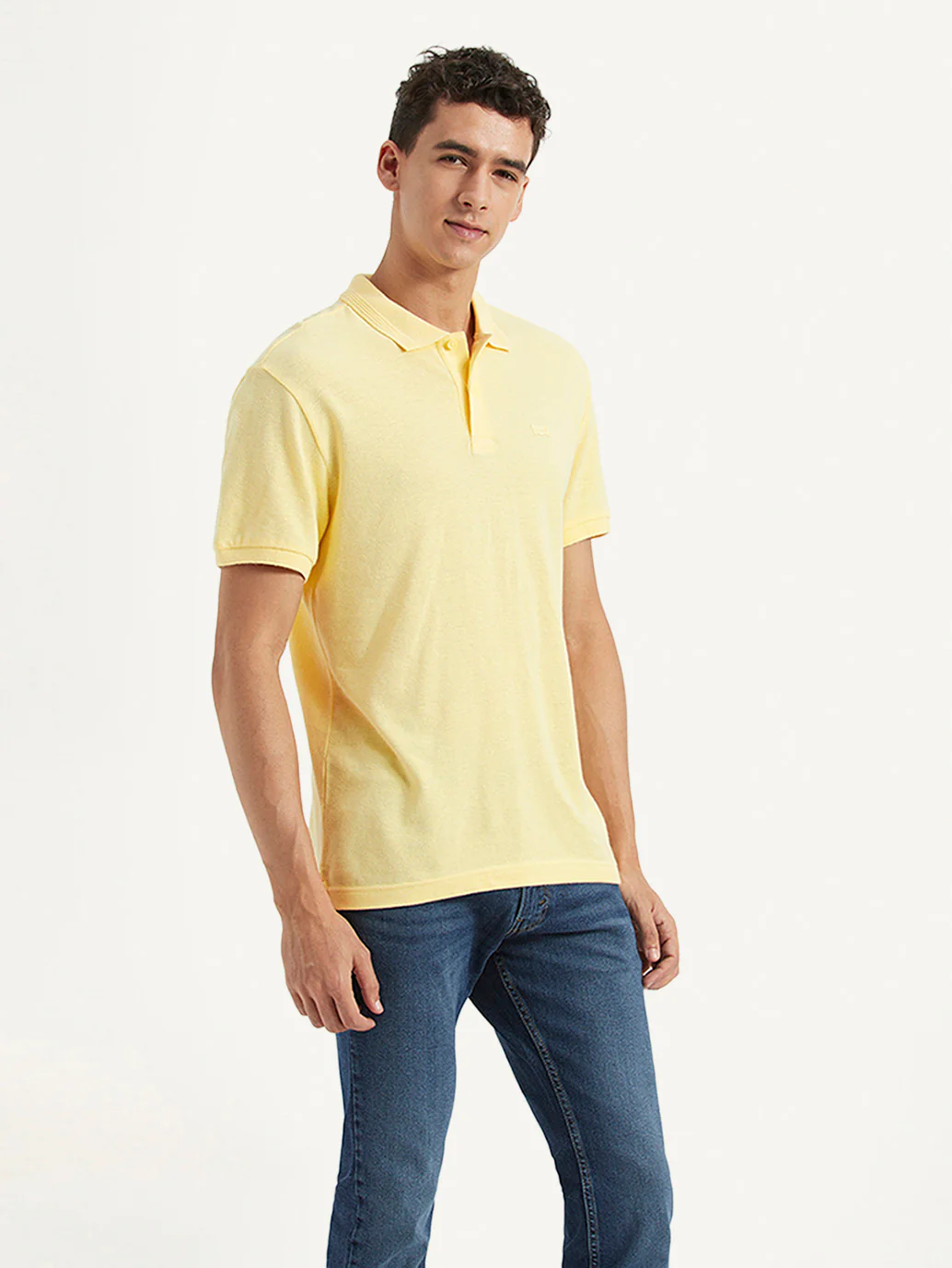 Men's Solid Slim Fit Polo Linen T-shirt - Image 4