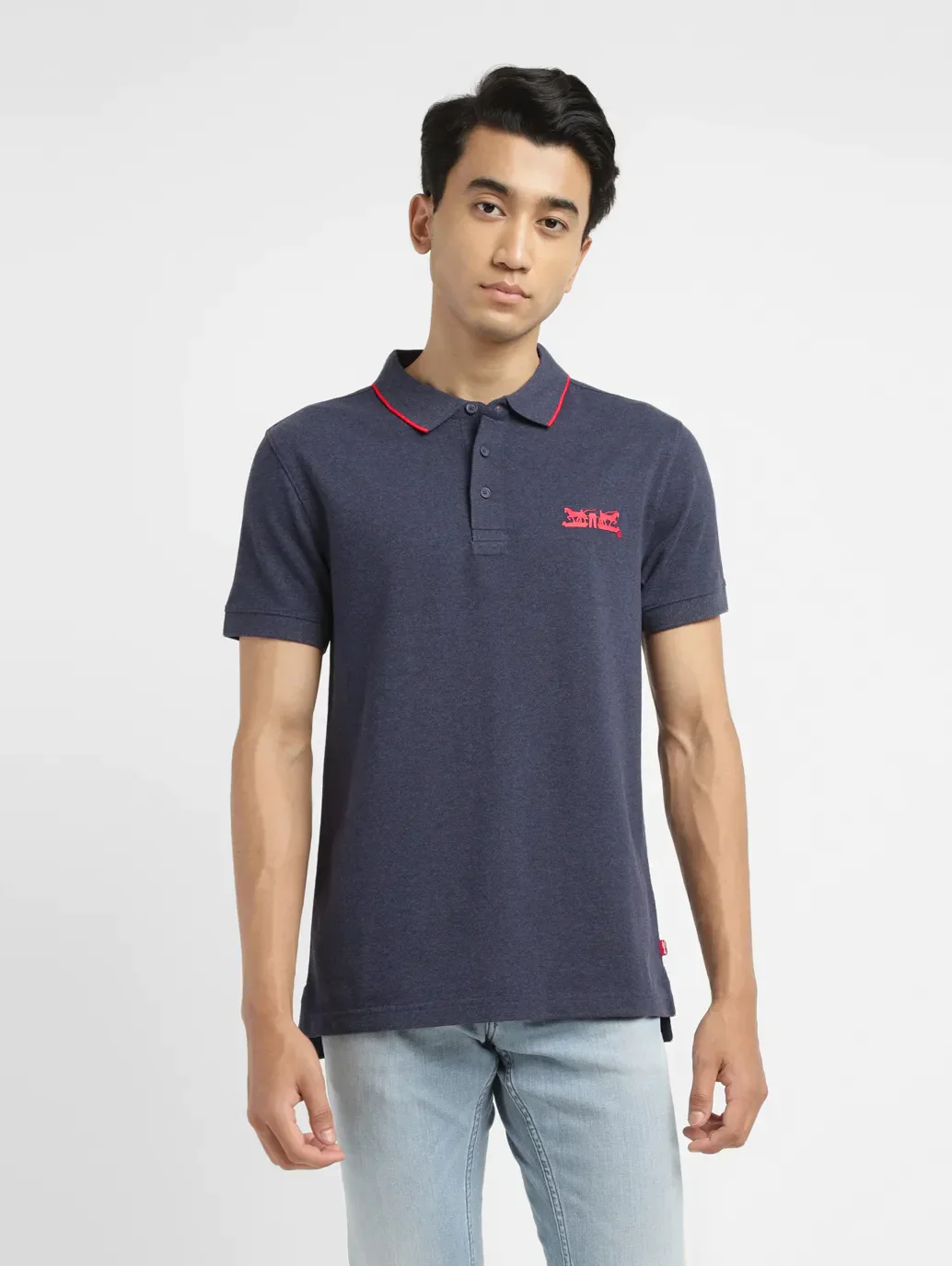 Men's Solid Slim Fit Polo T-shirt - Image 2