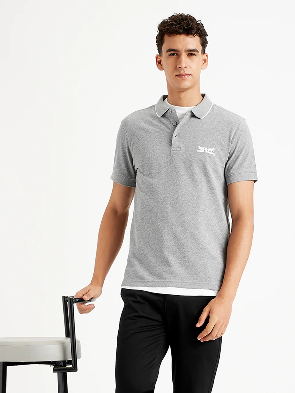Men's Solid Slim Fit Polo T-Shirt - Image 2