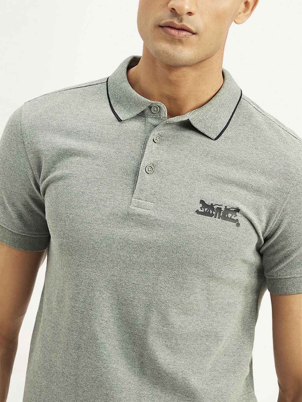 Men's Solid Slim Fit Polo T-shirt - Image 3