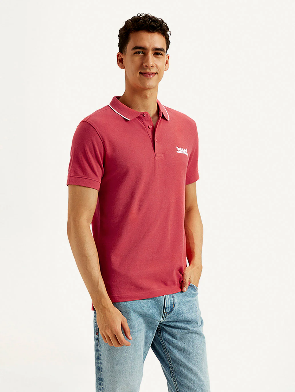 Men's Solid Slim Fit Polo T-shirt - Image 2