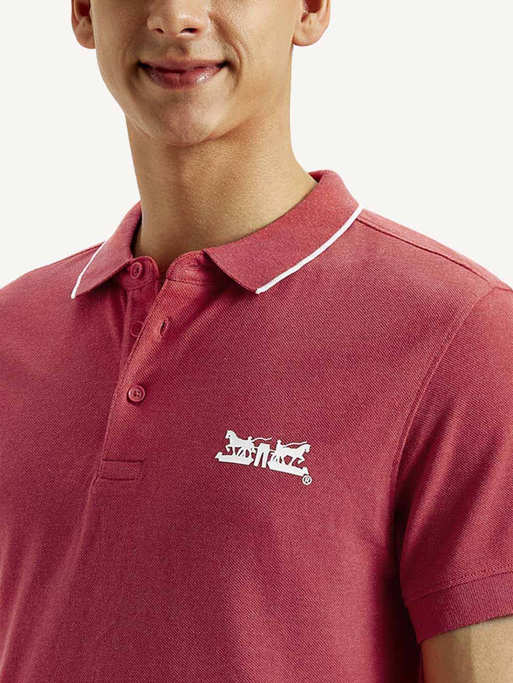 Men's Solid Slim Fit Polo T-shirt - Image 5