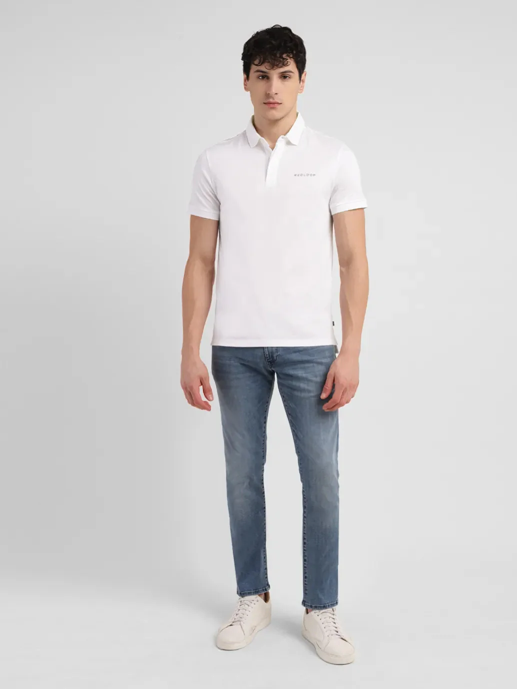 Men's Redloop Solid Slim Fit Polo T-shirt