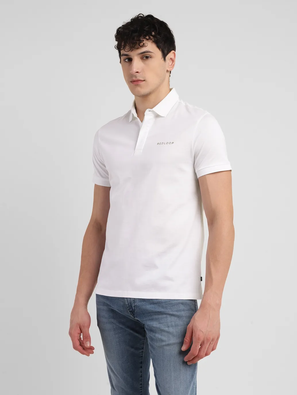 Men's Redloop Solid Slim Fit Polo T-shirt - Image 4