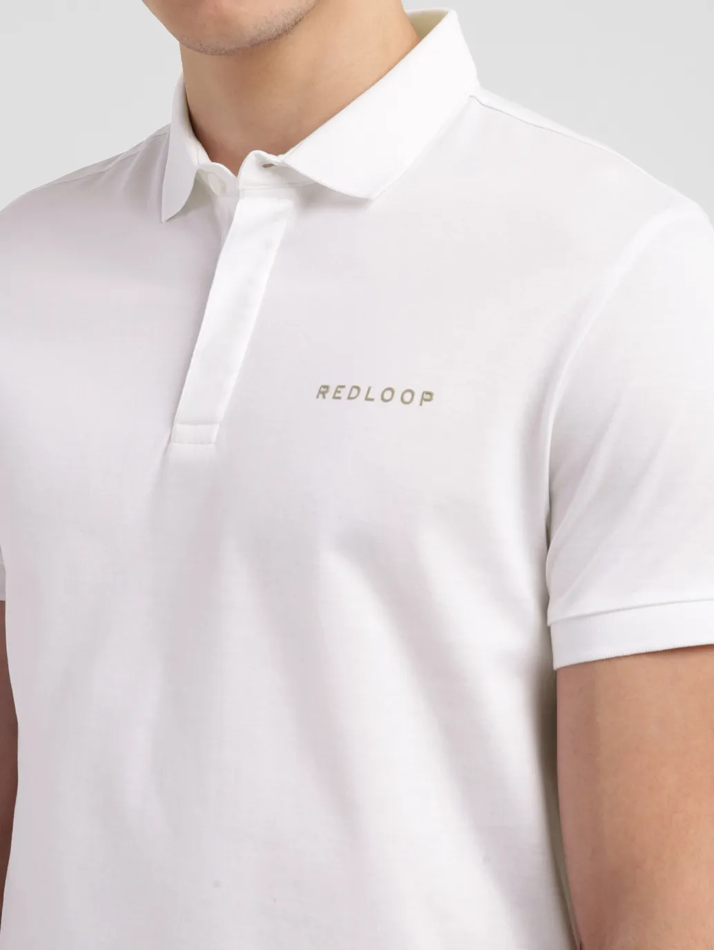 Men's Redloop Solid Slim Fit Polo T-shirt - Image 5