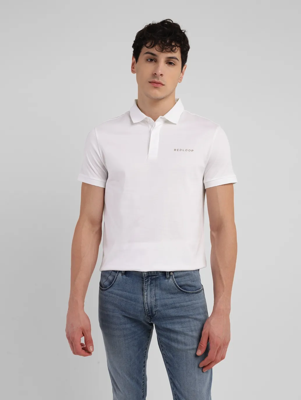 Men's Redloop Solid Slim Fit Polo T-shirt - Image 6