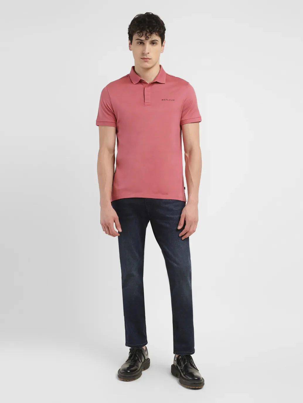 Men's Redloop Solid Slim Fit Polo T-shirt