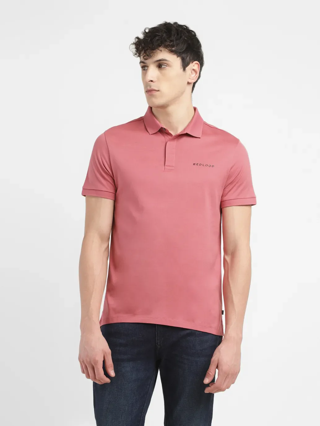 Men's Redloop Solid Slim Fit Polo T-shirt - Image 2
