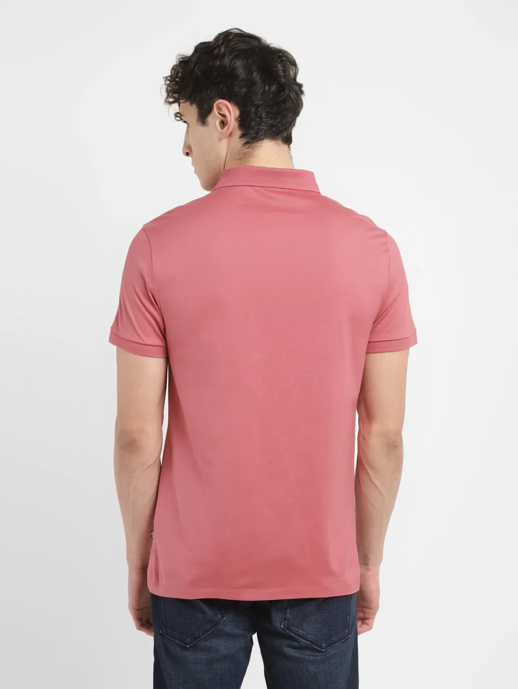 Men's Redloop Solid Slim Fit Polo T-shirt - Image 3