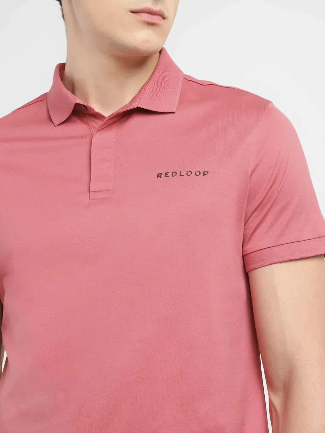 Men's Redloop Solid Slim Fit Polo T-shirt - Image 5