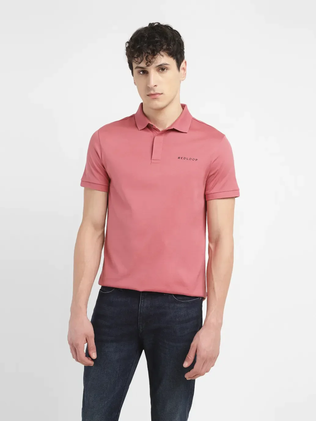 Men's Redloop Solid Slim Fit Polo T-shirt - Image 6