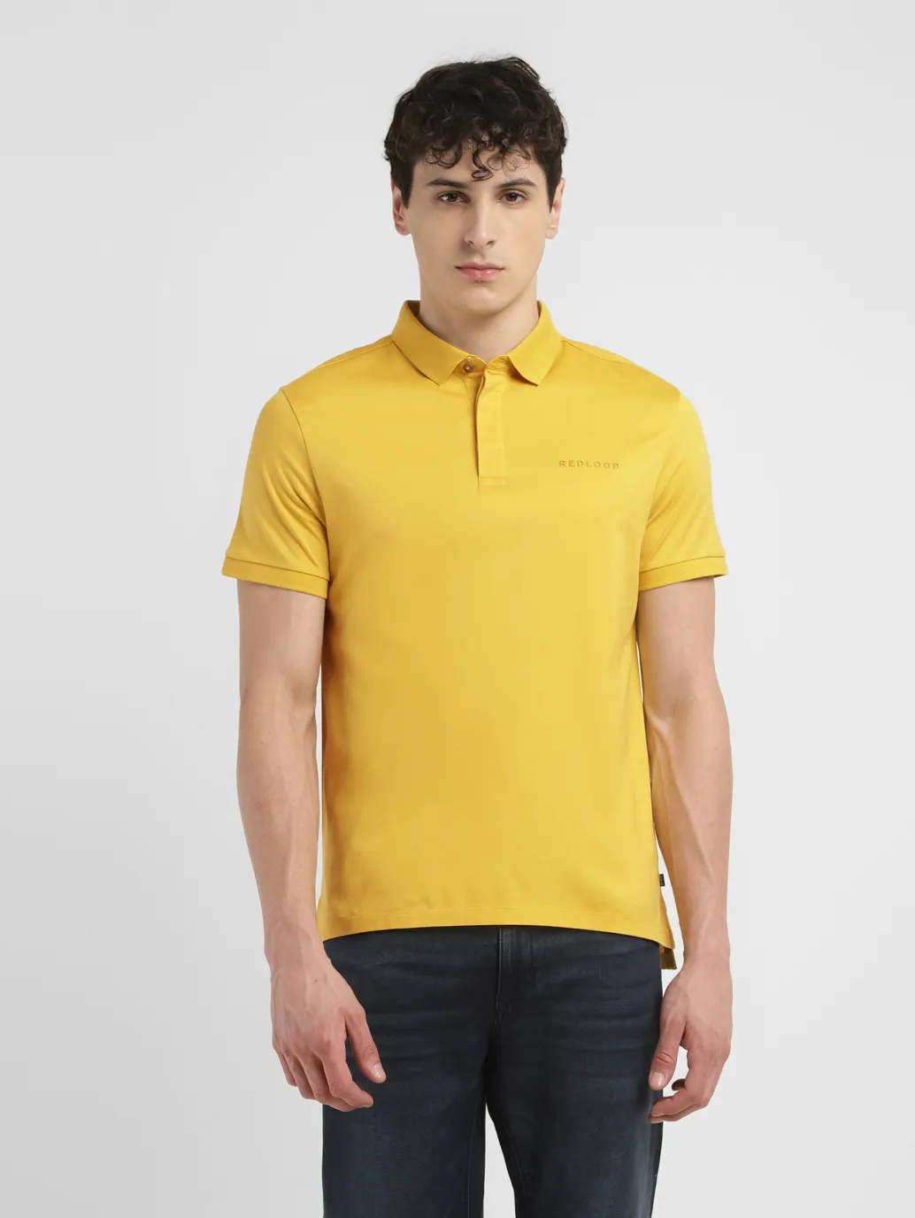 Men's Redloop Solid Slim Fit Polo T-shirt - Image 2