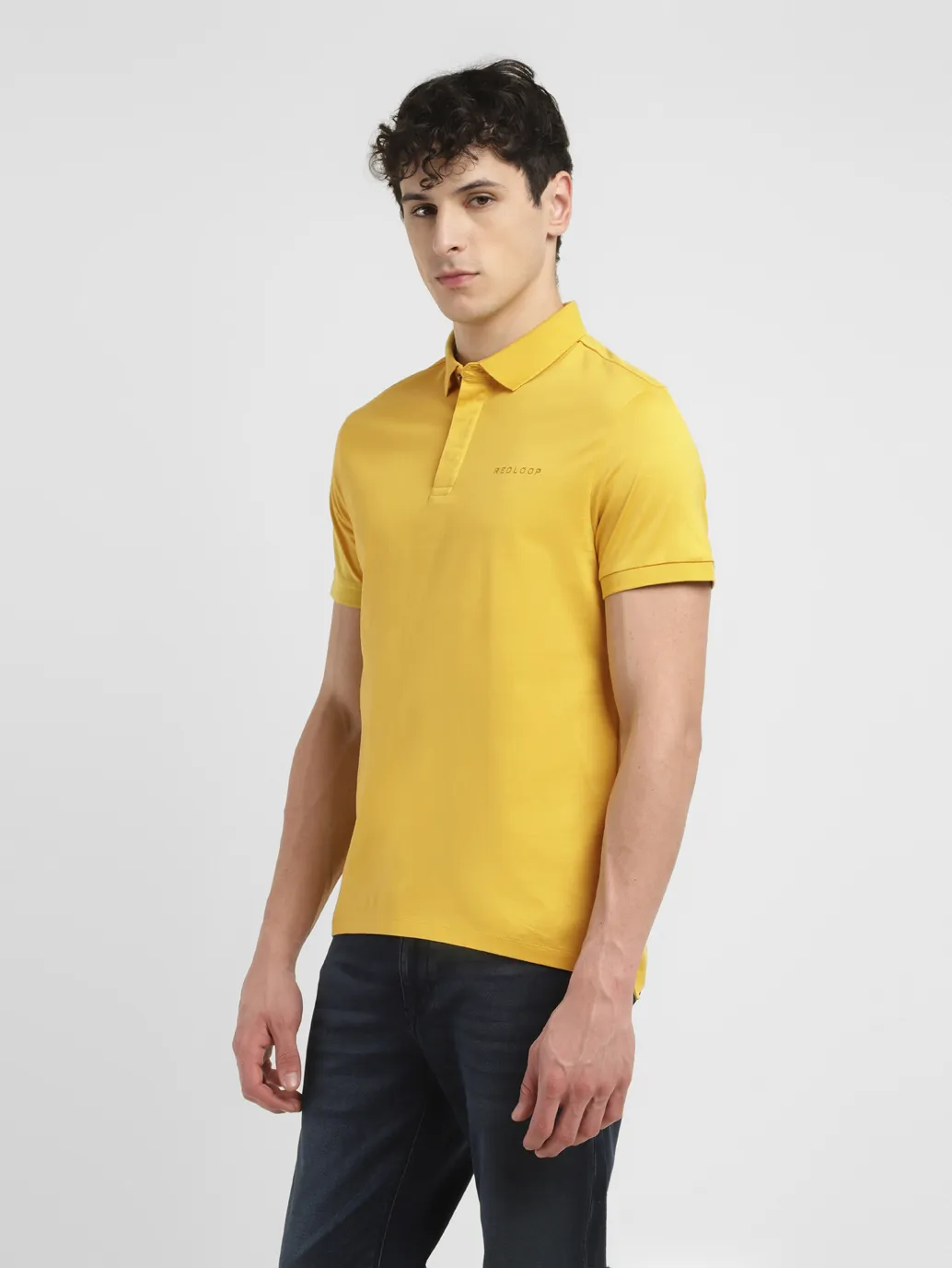 Men's Redloop Solid Slim Fit Polo T-shirt - Image 4
