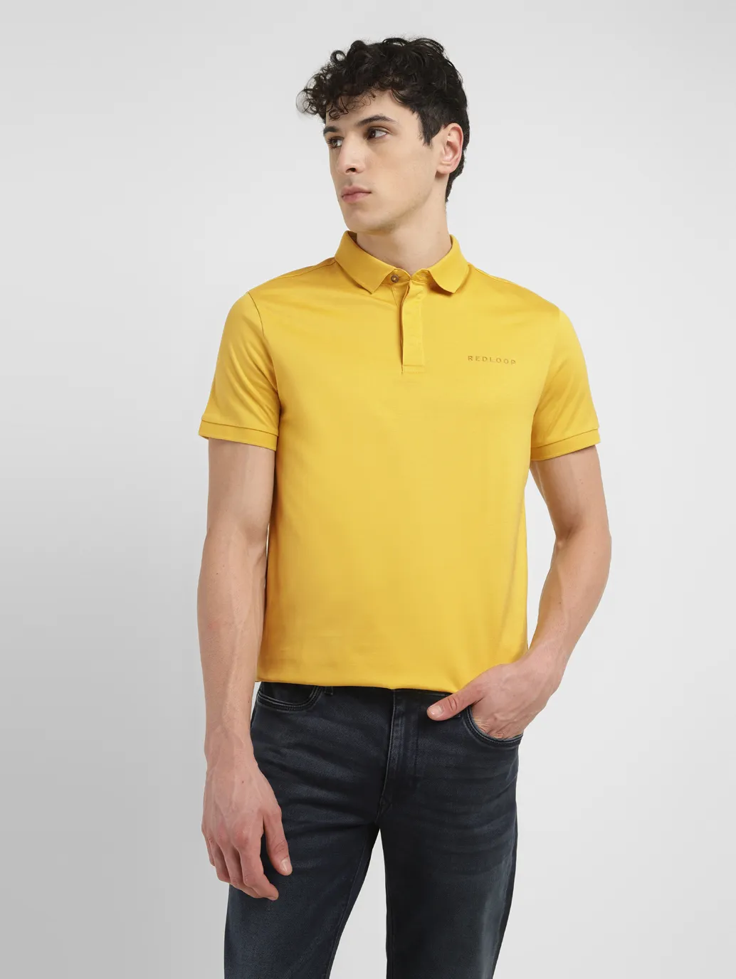 Men's Redloop Solid Slim Fit Polo T-shirt - Image 6