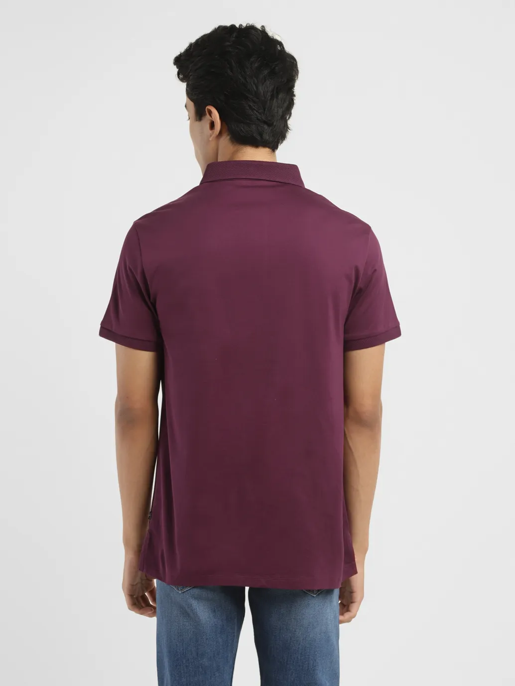 Men's Redloop Solid Slim Fit Polo T-shirt - Image 3