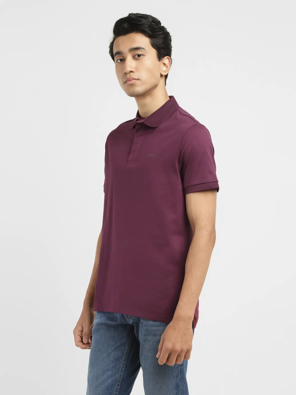 Men's Redloop Solid Slim Fit Polo T-shirt - Image 4