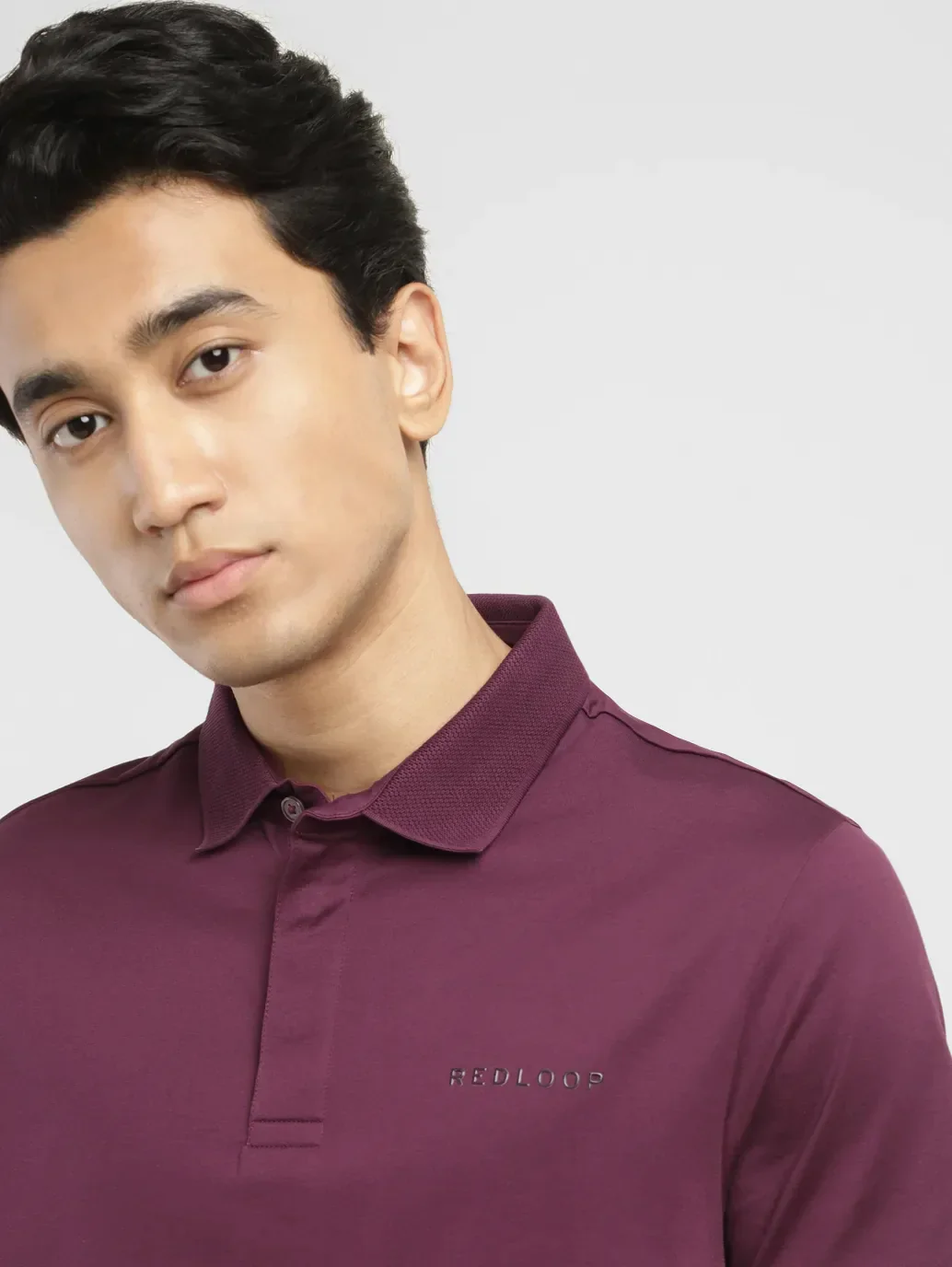 Men's Redloop Solid Slim Fit Polo T-shirt - Image 5