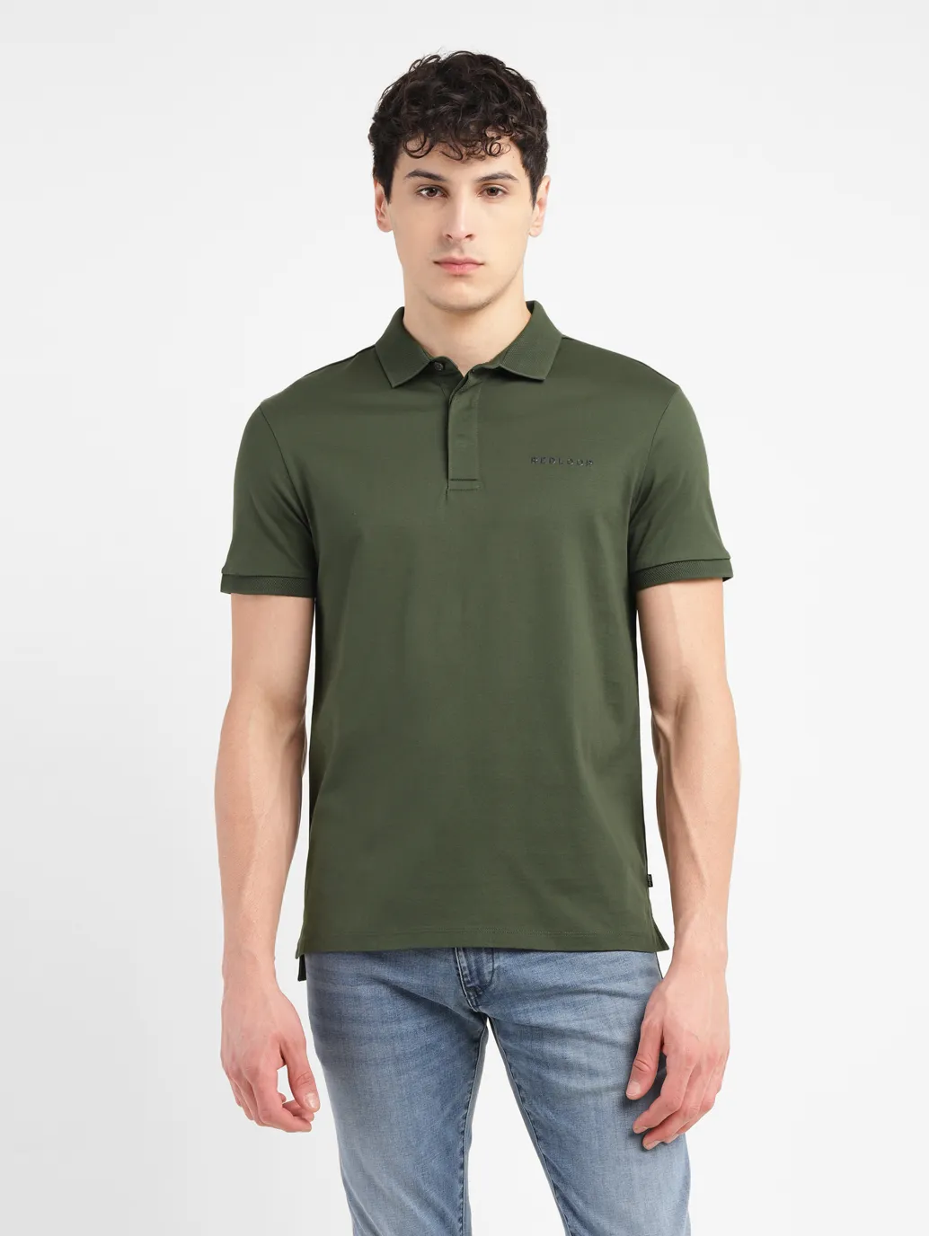 Men's Redloop Solid Slim Fit Polo T-shirt - Image 2
