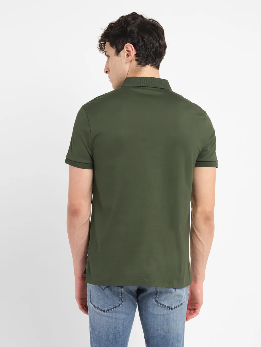 Men's Redloop Solid Slim Fit Polo T-shirt - Image 3