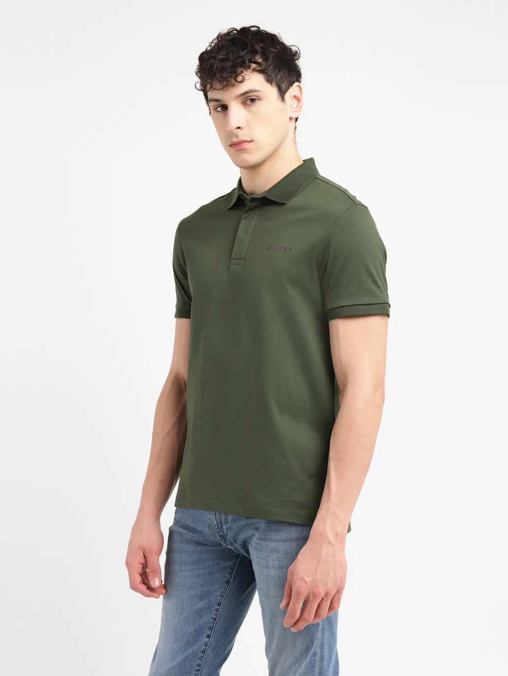 Men's Redloop Solid Slim Fit Polo T-shirt - Image 4