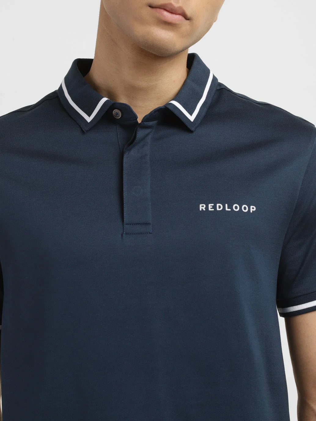 Men's Redloop Solid Slim Fit Polo T-shirt - Image 4