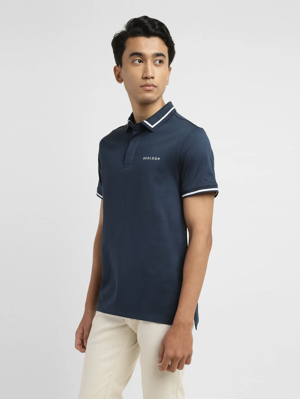 Men's Redloop Solid Slim Fit Polo T-shirt - Image 5