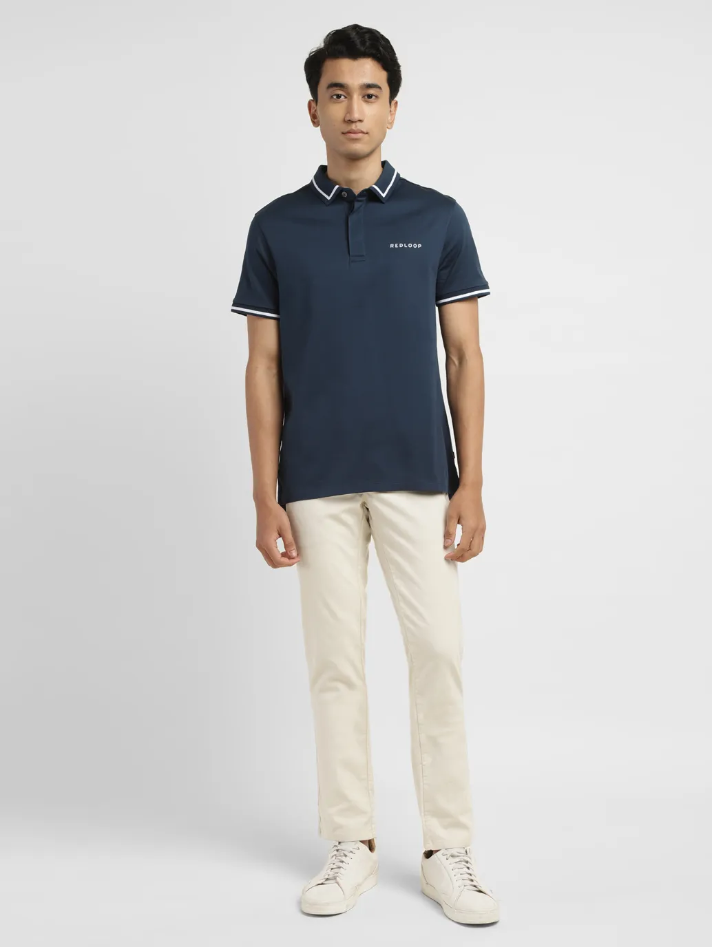 Men's Redloop Solid Slim Fit Polo T-shirt - Image 6