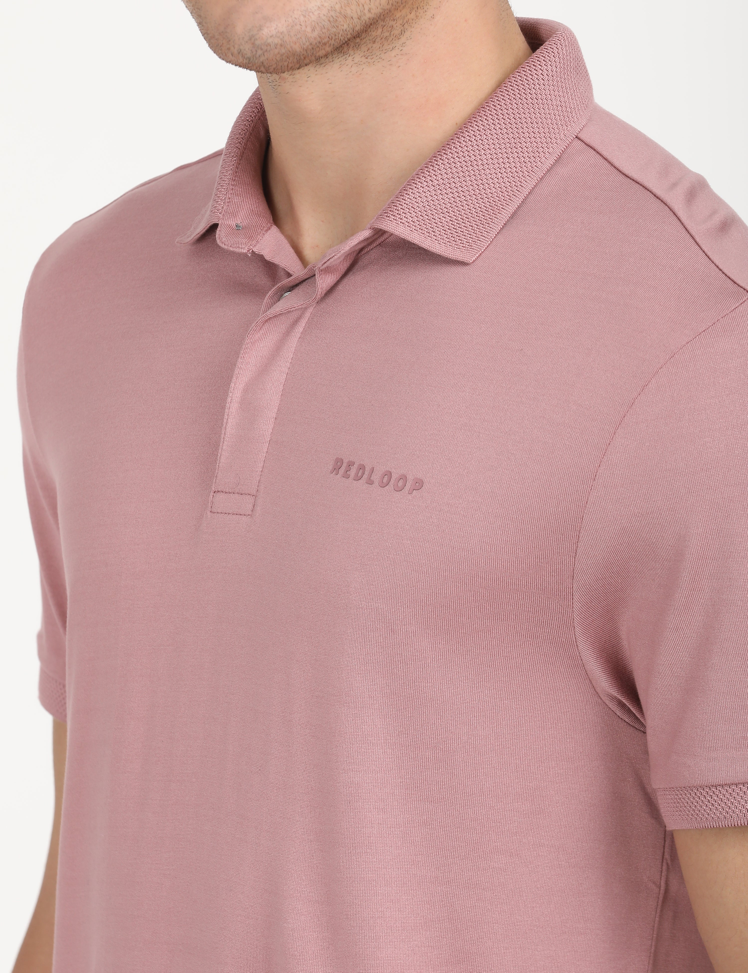 Men's Redloop Solid Slim Fit Polo T-Shirt - Image 5