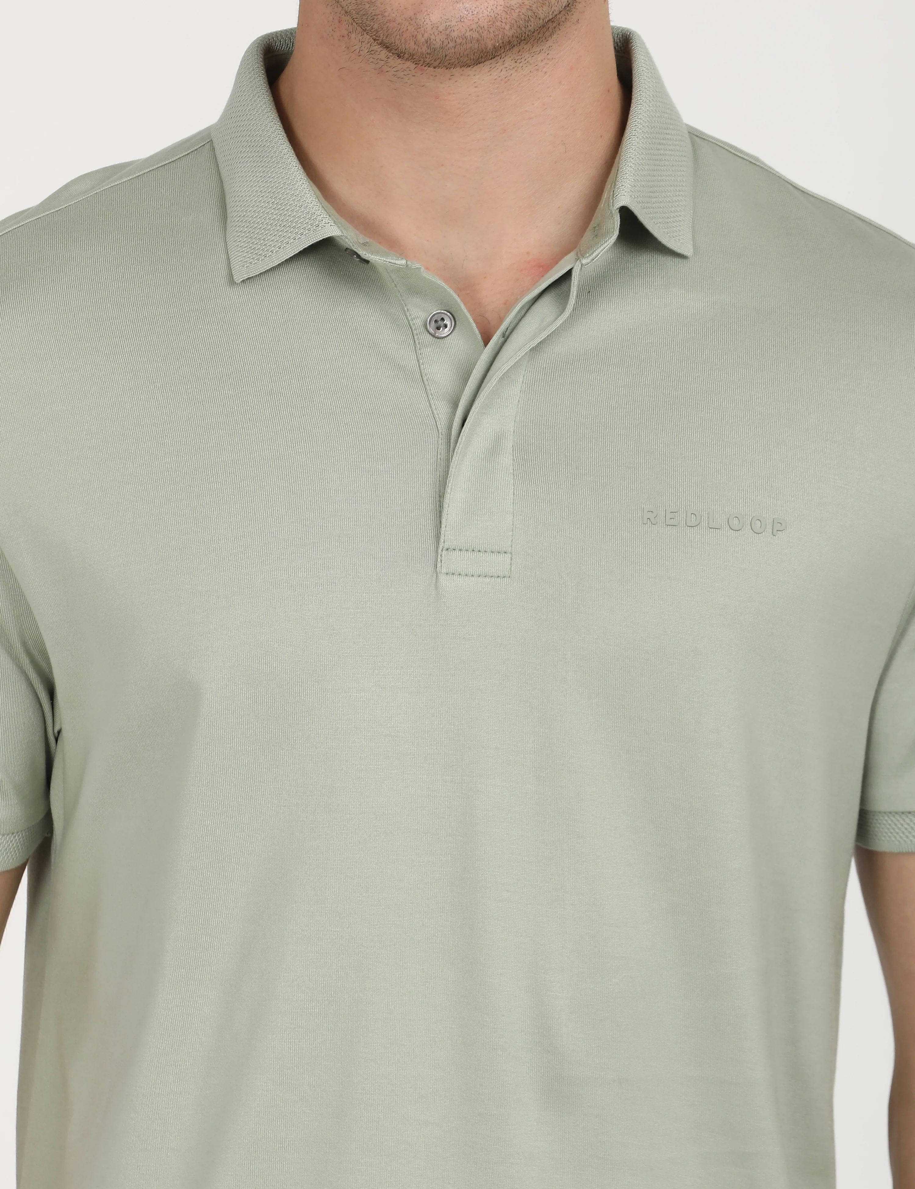Men's Redloop Solid Slim Fit Polo T-Shirt - Image 4