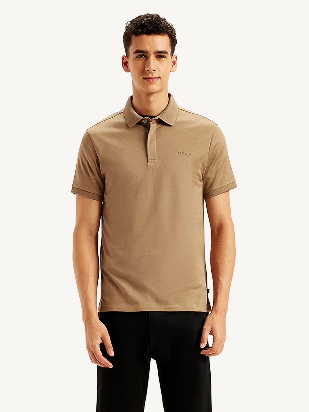 Men's Redloop Solid Slim Fit Polo T-Shirt - Image 3