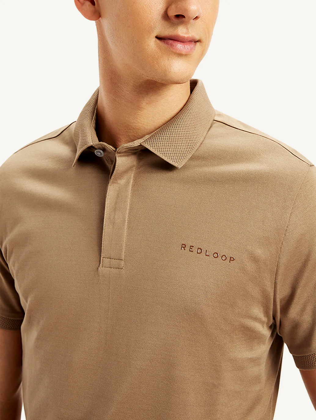 Men's Redloop Solid Slim Fit Polo T-Shirt - Image 5