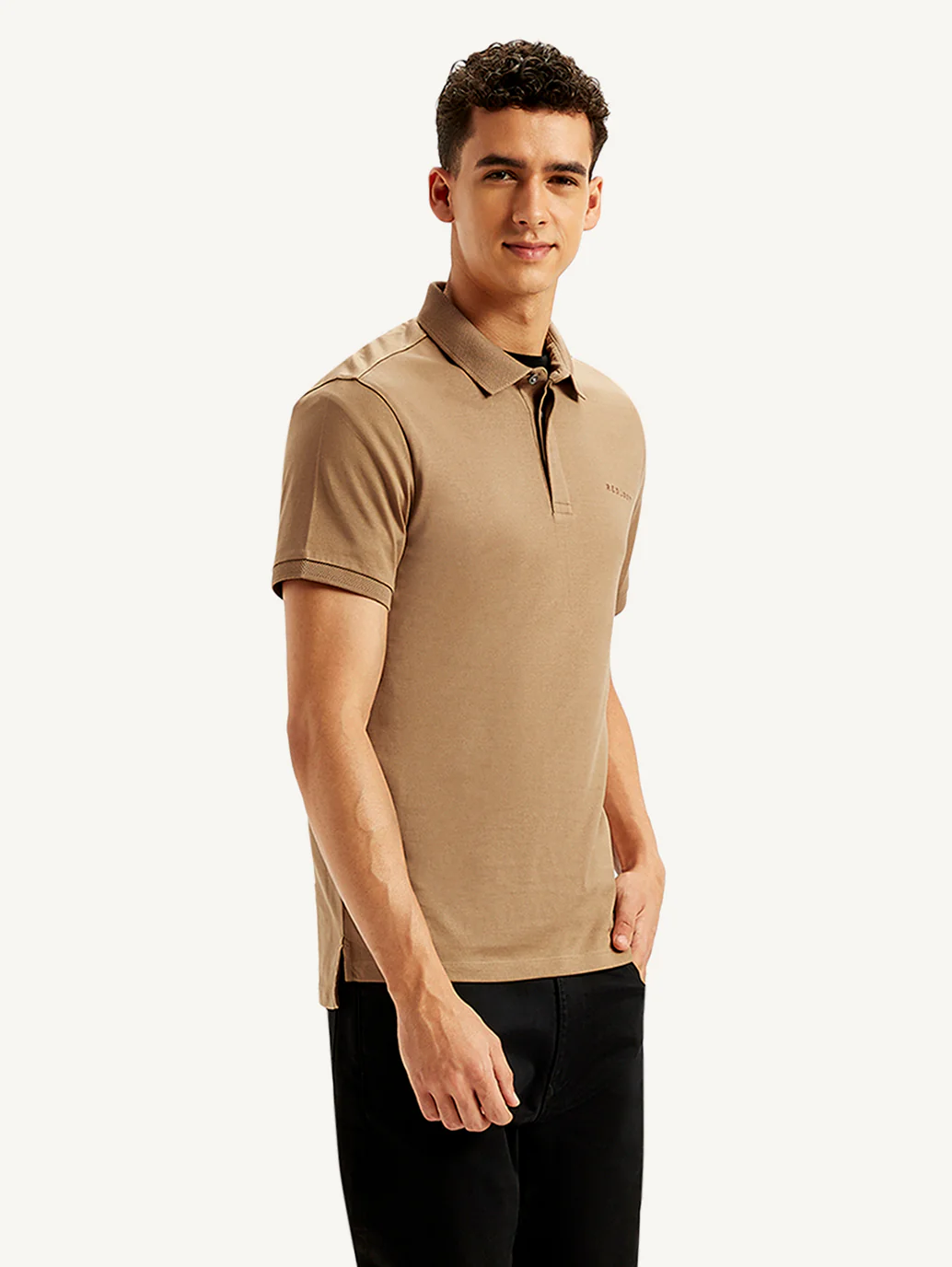 Men's Redloop Solid Slim Fit Polo T-Shirt - Image 6
