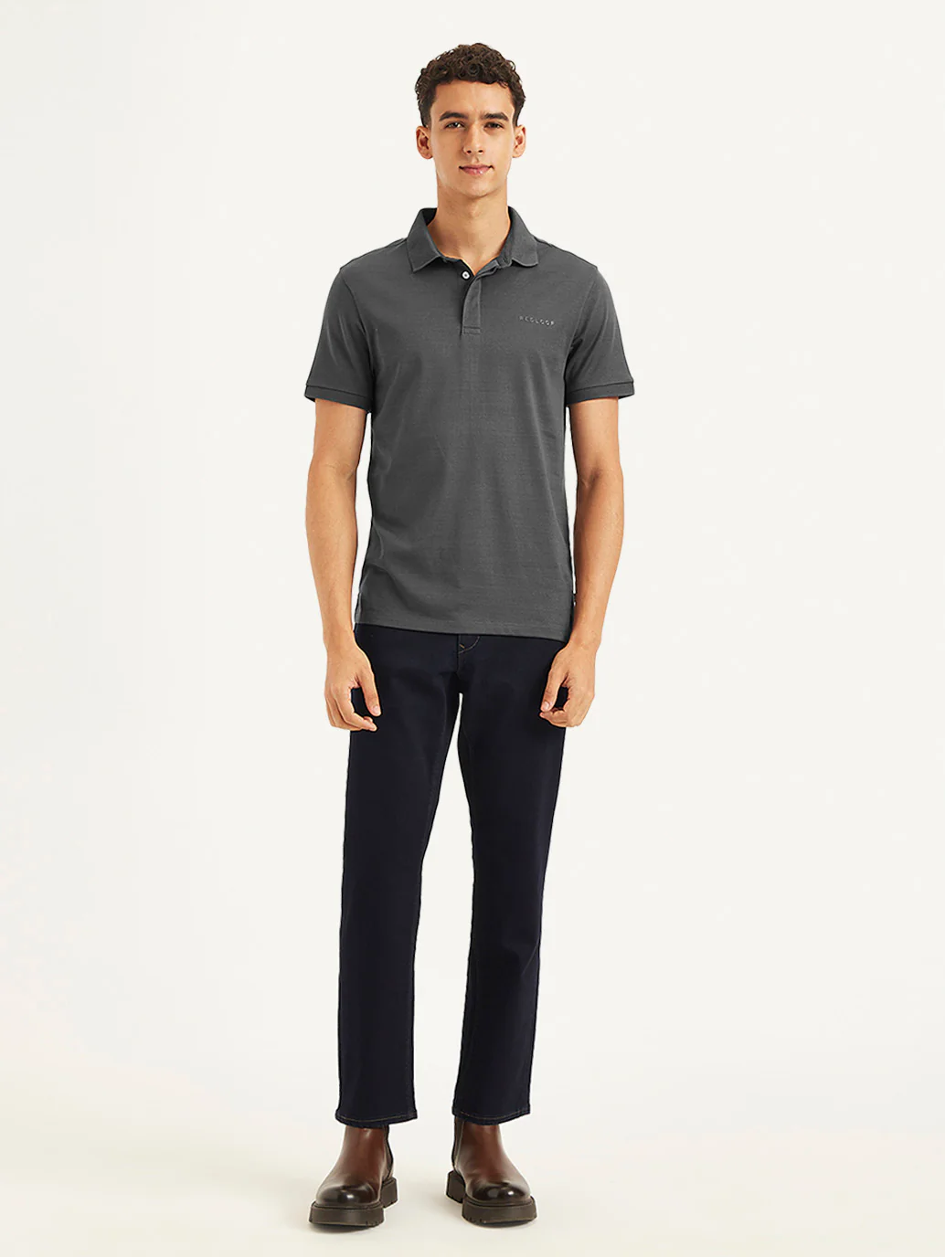 Men's Redloop Solid Slim Fit Polo T-Shirt - Image 4