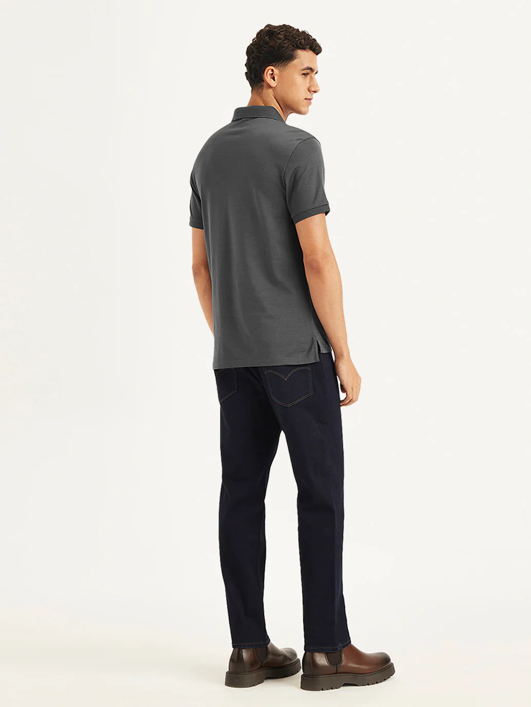 Men's Redloop Solid Slim Fit Polo T-Shirt - Image 5