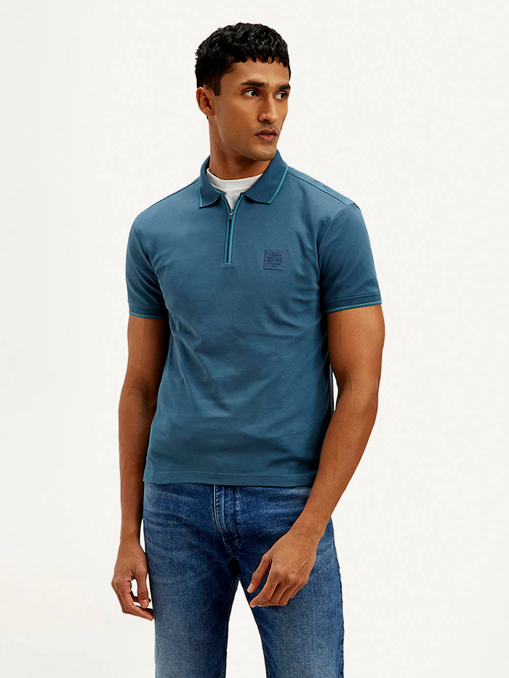 Men's Solid Slim Fit Polo T-shirt - Image 2