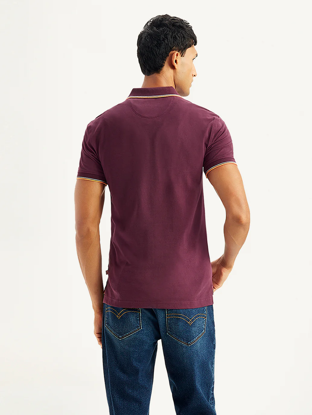 Men's Solid Slim Fit Polo T-shirt - Image 3